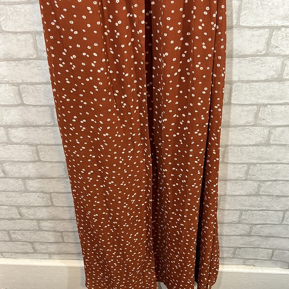 Aakaa floral rust wrap dress size Small - Picture 3 of 13